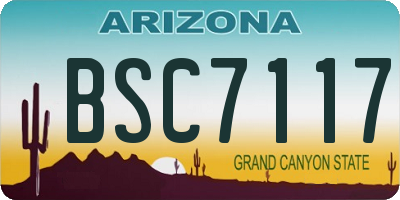 AZ license plate BSC7117