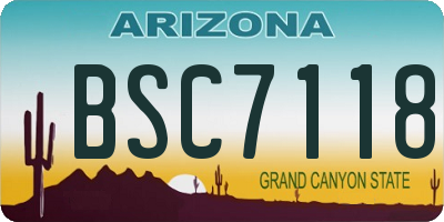 AZ license plate BSC7118