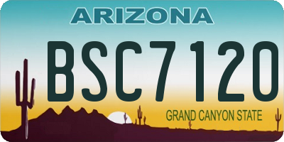 AZ license plate BSC7120