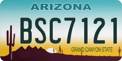 AZ license plate BSC7121