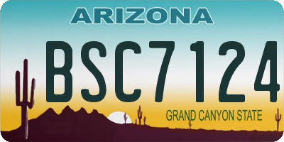 AZ license plate BSC7124