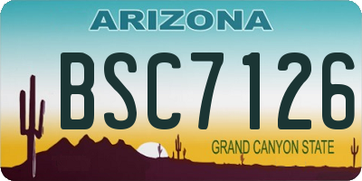 AZ license plate BSC7126