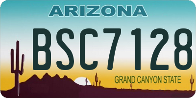 AZ license plate BSC7128