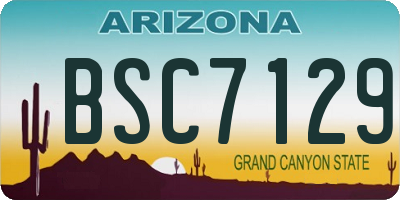 AZ license plate BSC7129