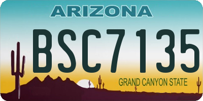 AZ license plate BSC7135