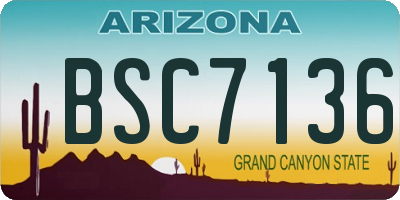 AZ license plate BSC7136