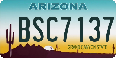 AZ license plate BSC7137