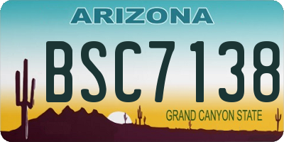 AZ license plate BSC7138