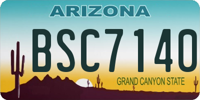 AZ license plate BSC7140