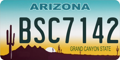 AZ license plate BSC7142