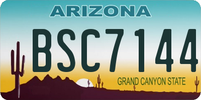 AZ license plate BSC7144