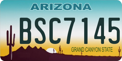 AZ license plate BSC7145