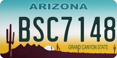 AZ license plate BSC7148