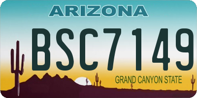 AZ license plate BSC7149