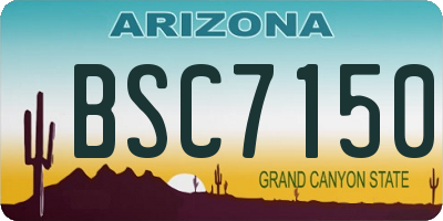 AZ license plate BSC7150