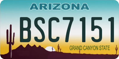 AZ license plate BSC7151