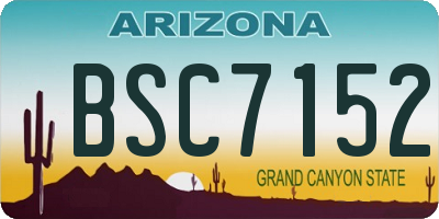 AZ license plate BSC7152