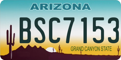 AZ license plate BSC7153