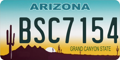 AZ license plate BSC7154