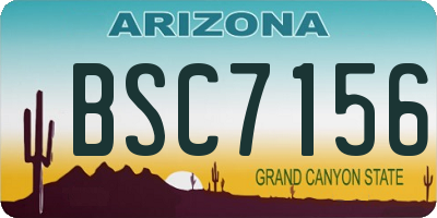 AZ license plate BSC7156