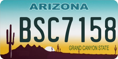 AZ license plate BSC7158