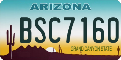 AZ license plate BSC7160