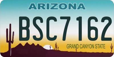 AZ license plate BSC7162