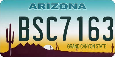 AZ license plate BSC7163