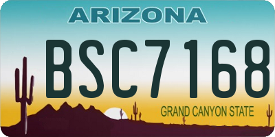 AZ license plate BSC7168