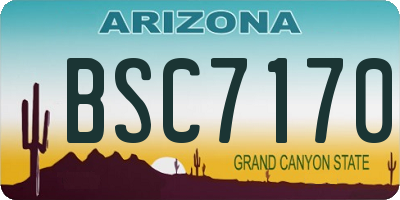 AZ license plate BSC7170