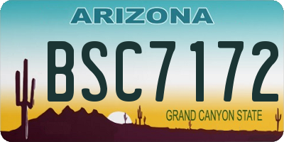 AZ license plate BSC7172