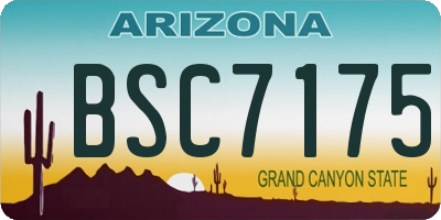 AZ license plate BSC7175