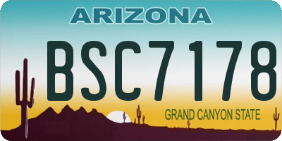 AZ license plate BSC7178