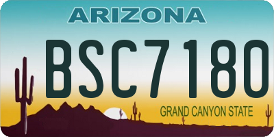 AZ license plate BSC7180