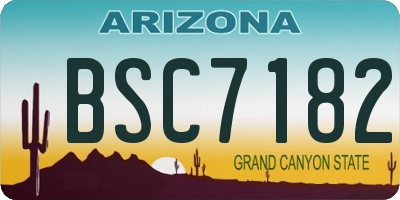 AZ license plate BSC7182