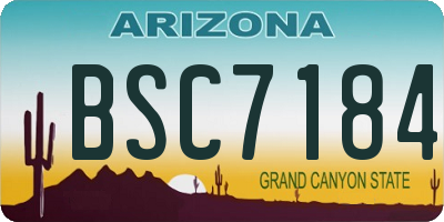 AZ license plate BSC7184