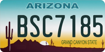 AZ license plate BSC7185