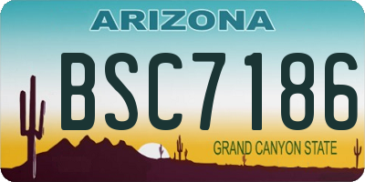 AZ license plate BSC7186