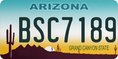 AZ license plate BSC7189