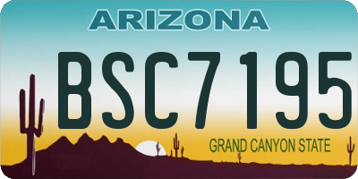 AZ license plate BSC7195