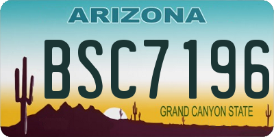 AZ license plate BSC7196