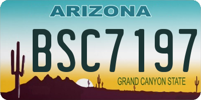 AZ license plate BSC7197