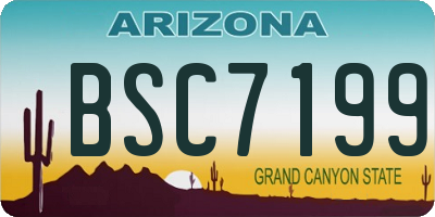 AZ license plate BSC7199