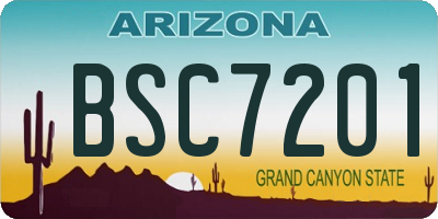 AZ license plate BSC7201