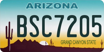 AZ license plate BSC7205