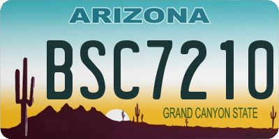 AZ license plate BSC7210