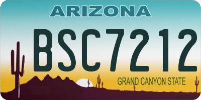 AZ license plate BSC7212