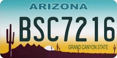 AZ license plate BSC7216