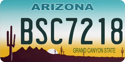 AZ license plate BSC7218