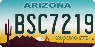 AZ license plate BSC7219